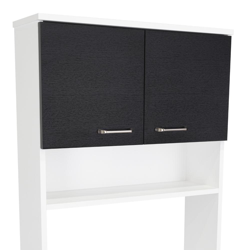 Alacena Huzy, Blanco y Wengue, con Amplia Capacidad de Almacenamiento