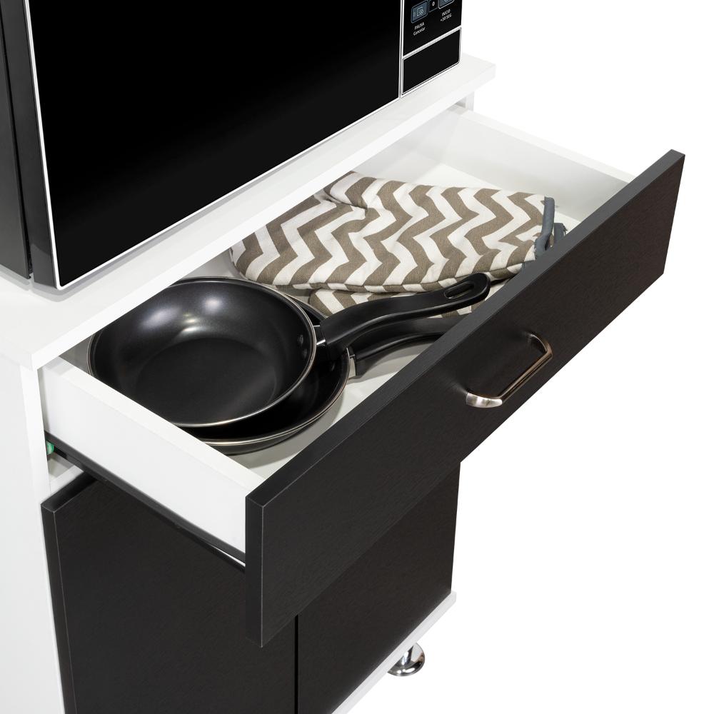 Alacena Huzy, Blanco y Wengue, con Amplia Capacidad de Almacenamiento