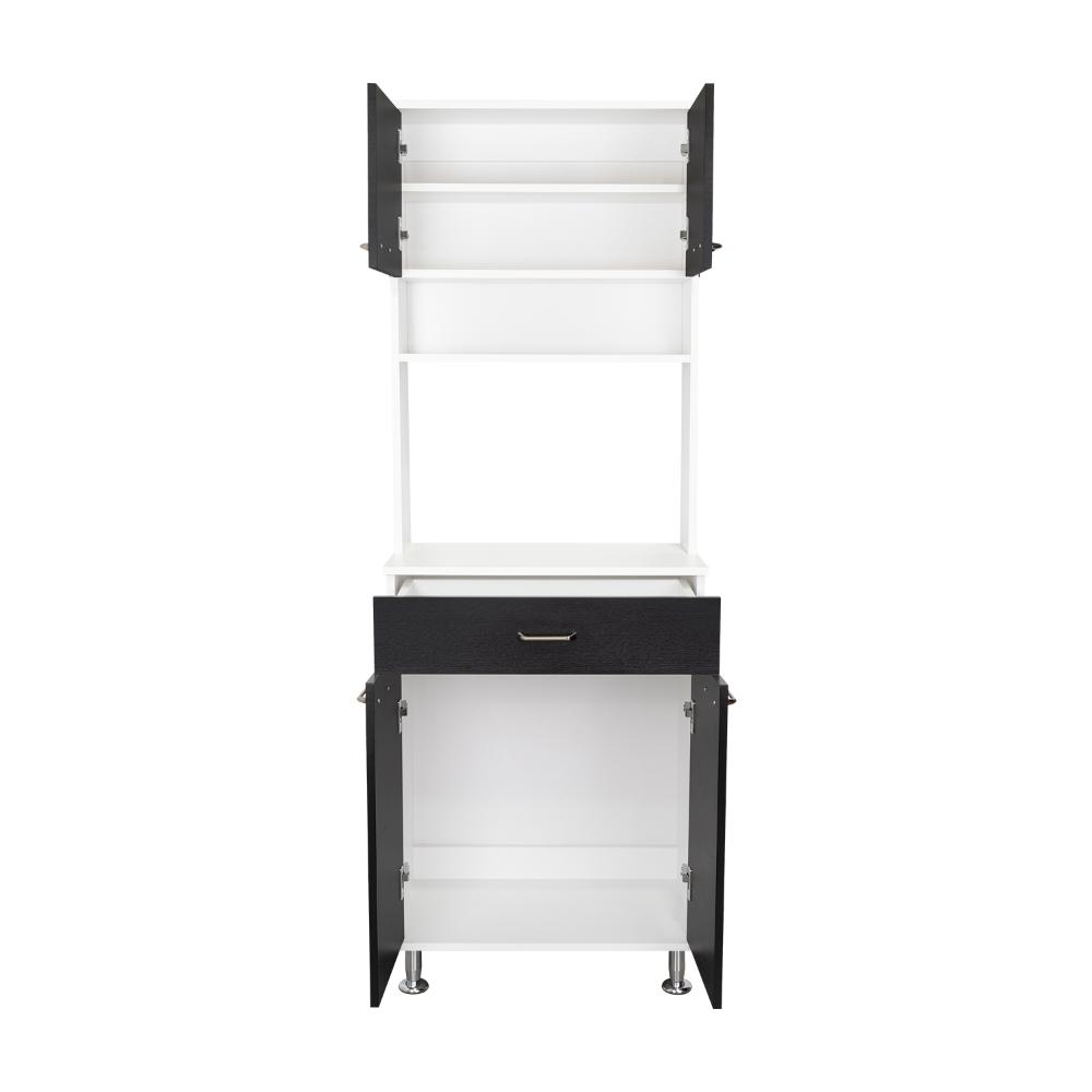 Alacena Huzy, Blanco y Wengue, con Amplia Capacidad de Almacenamiento