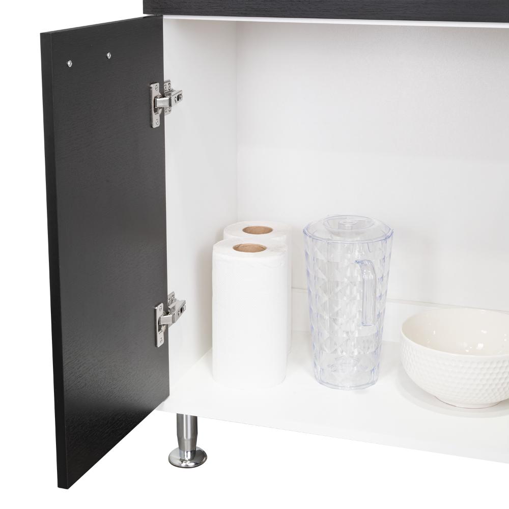 Alacena Huzy, Blanco y Wengue, con Amplia Capacidad de Almacenamiento