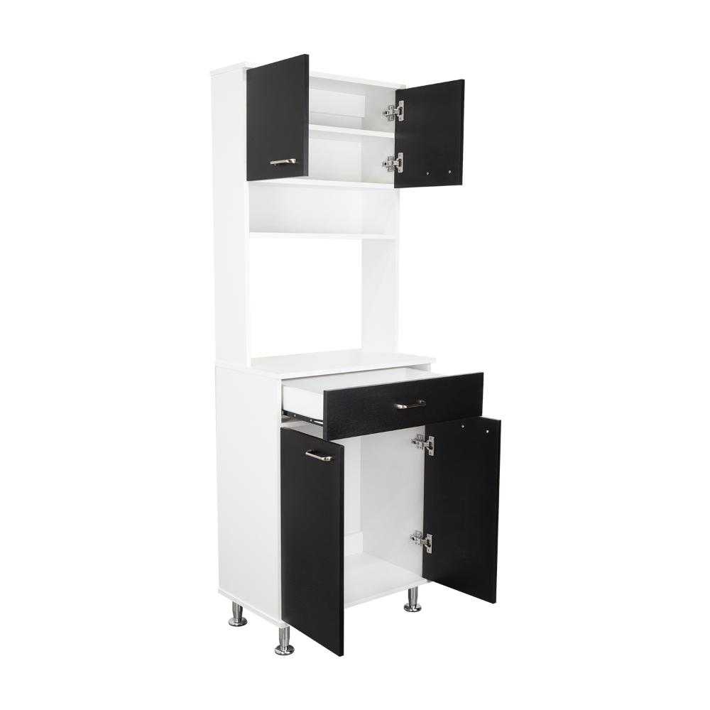 Alacena Huzy, Blanco y Wengue, con Amplia Capacidad de Almacenamiento