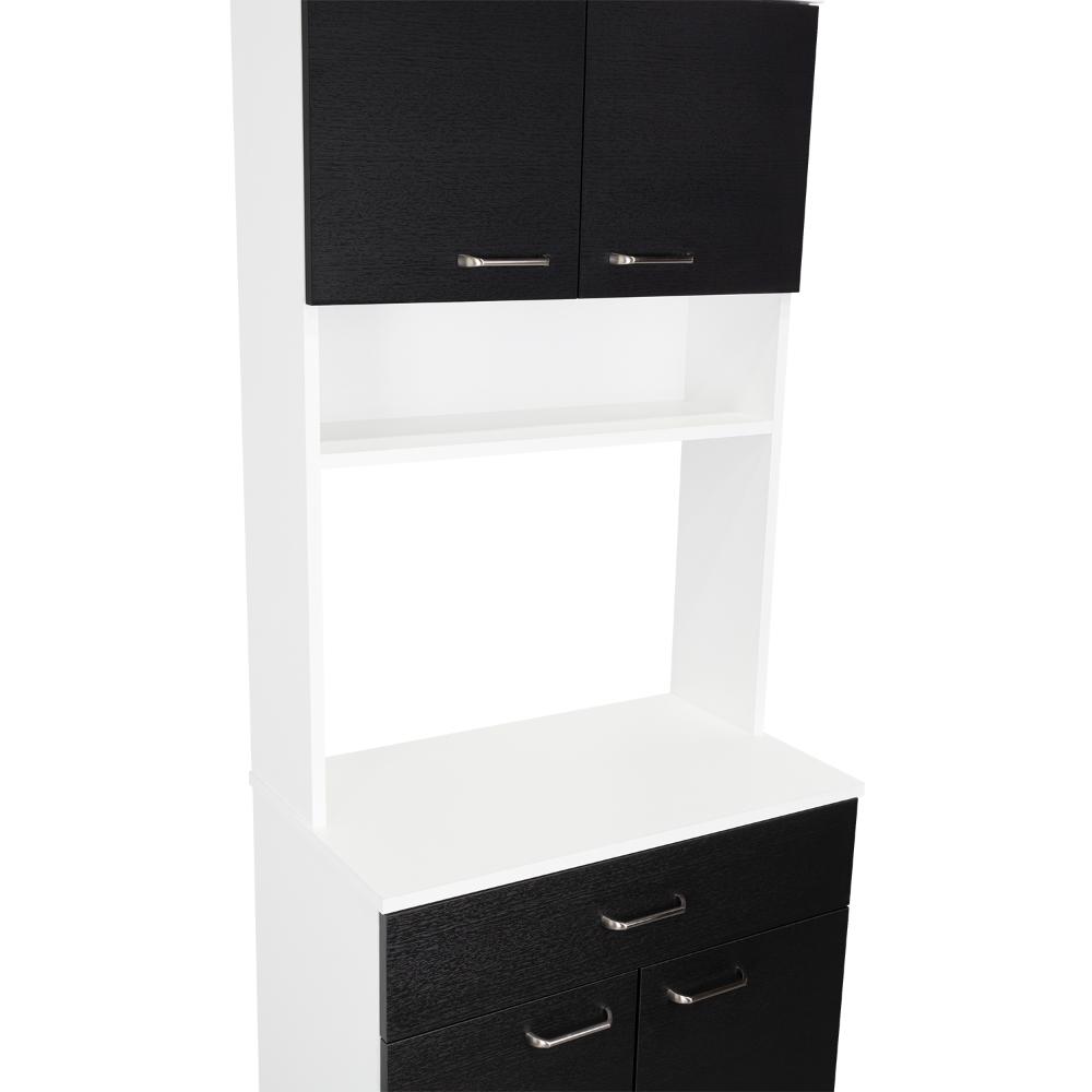 Alacena Huzy, Blanco y Wengue, con Amplia Capacidad de Almacenamiento