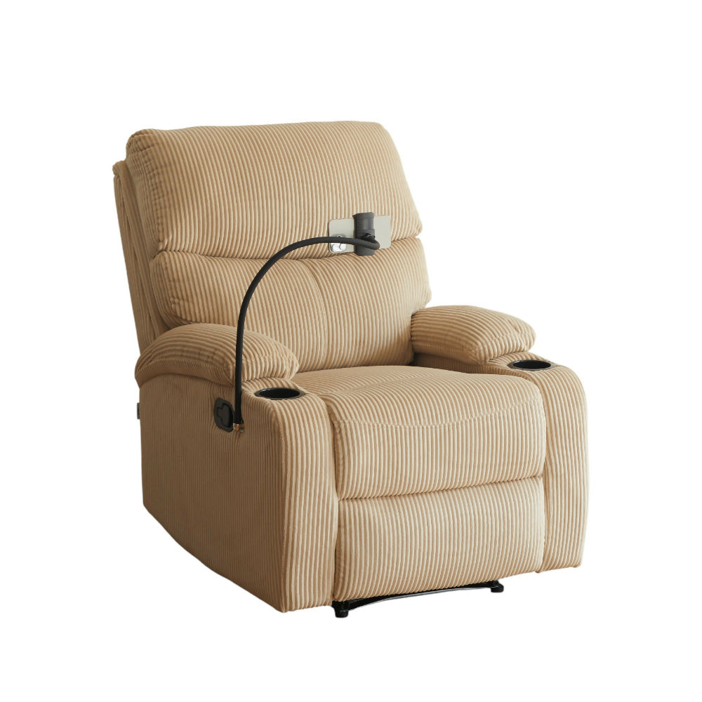 Silla reclinable con soporte Celular Beige Abelyn