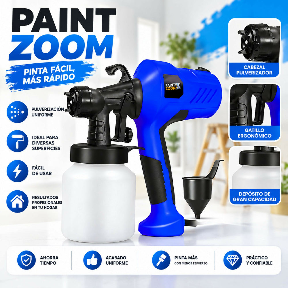 Pistola De Pintura Eléctrica Paint Zoom Sistema De Aplicación Uniforme Sin Esfuerzo
