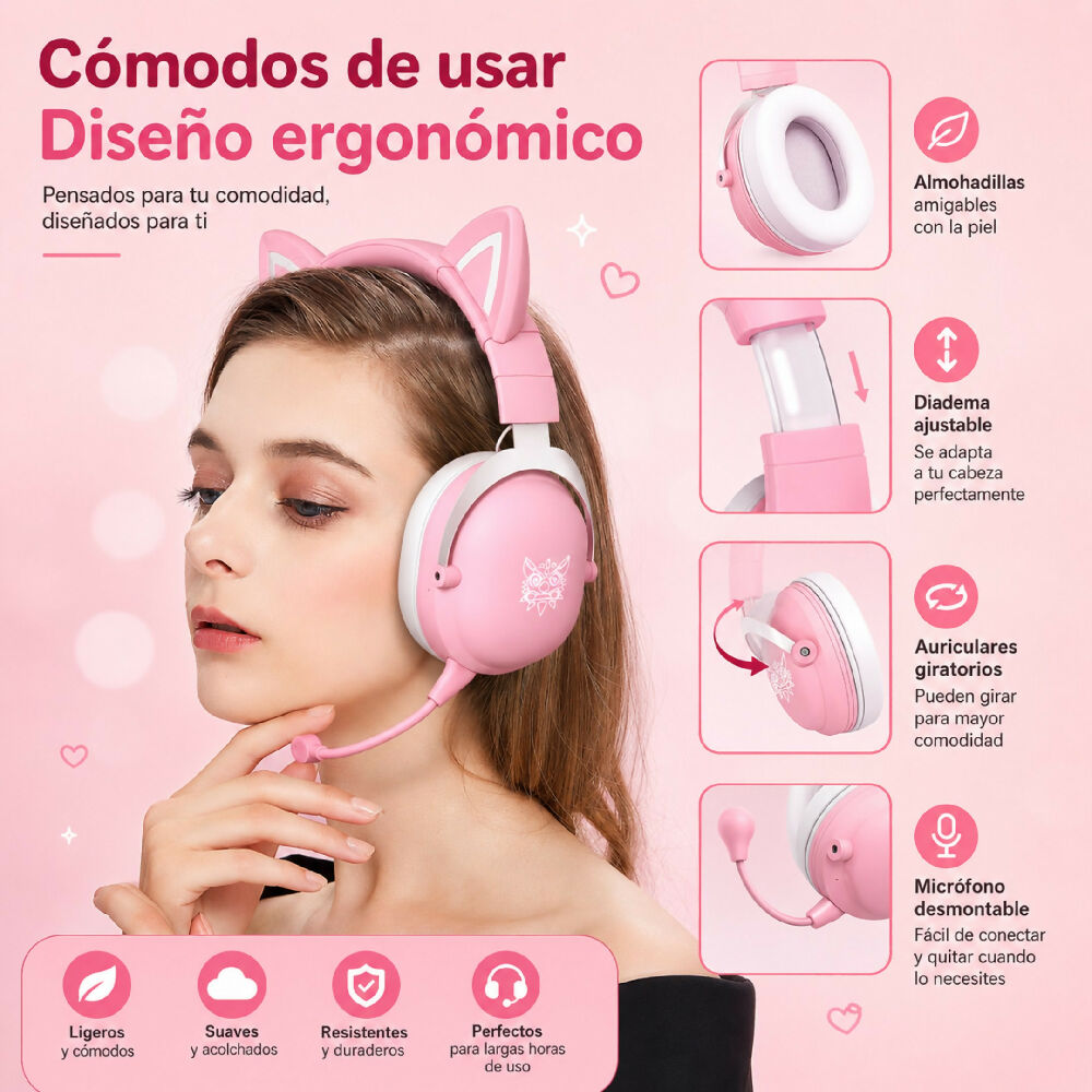 Diadema Auriculares Gamer Inalámbricos Bluetooth Onikuma B100