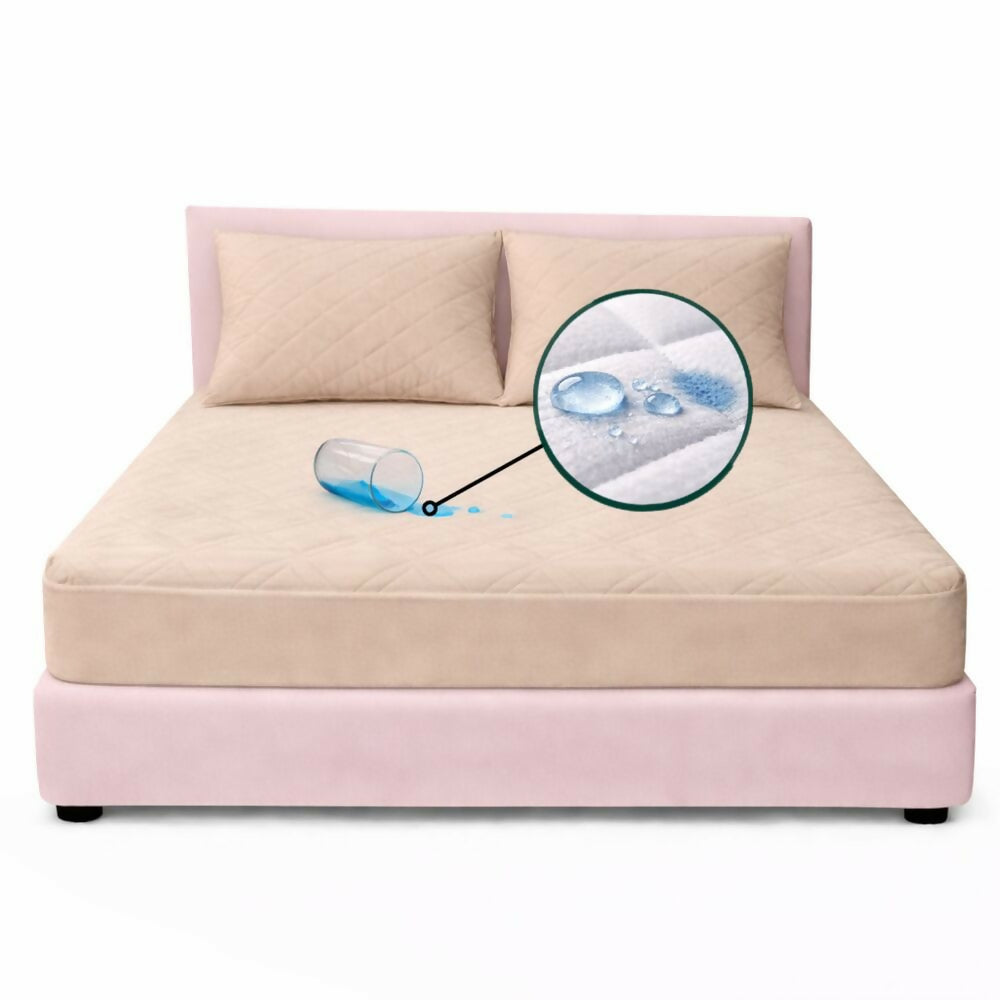 Combo protector colchon king antifluido beige 200x200cm