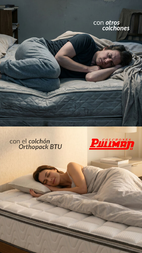Colchón Pullman Orthopack BTU Mohnblatt Negro Queen 160 x 190