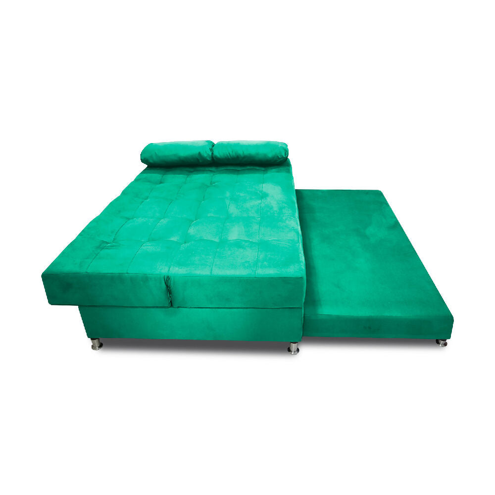 Sofá Cama Tarima Haller En Tela Velvet 190X95X80 Verde