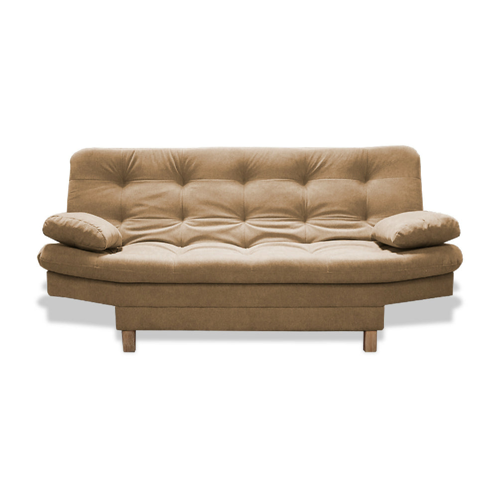 Sofacama Bakers 3 Posiciones Camel + 2 Cojines Decorativos