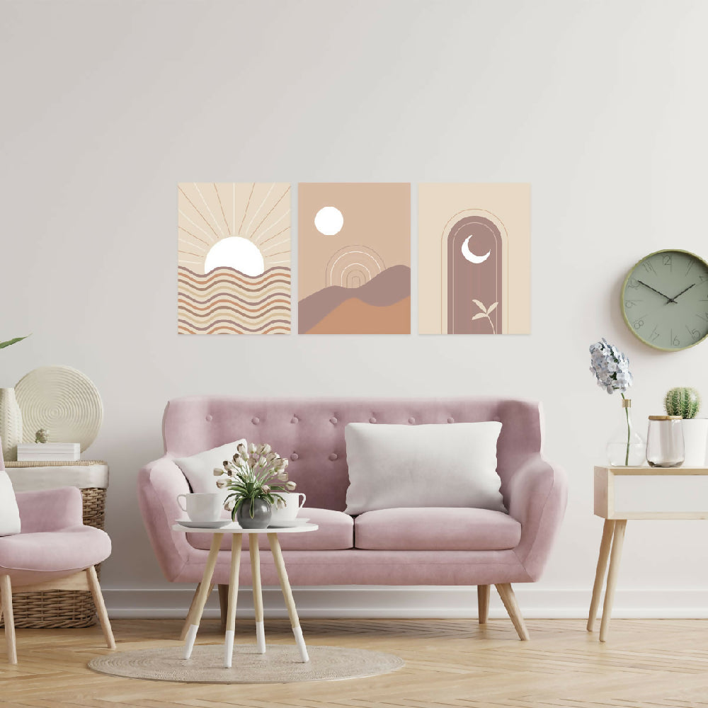 Cuadros decorativos Triptico boho 30x40