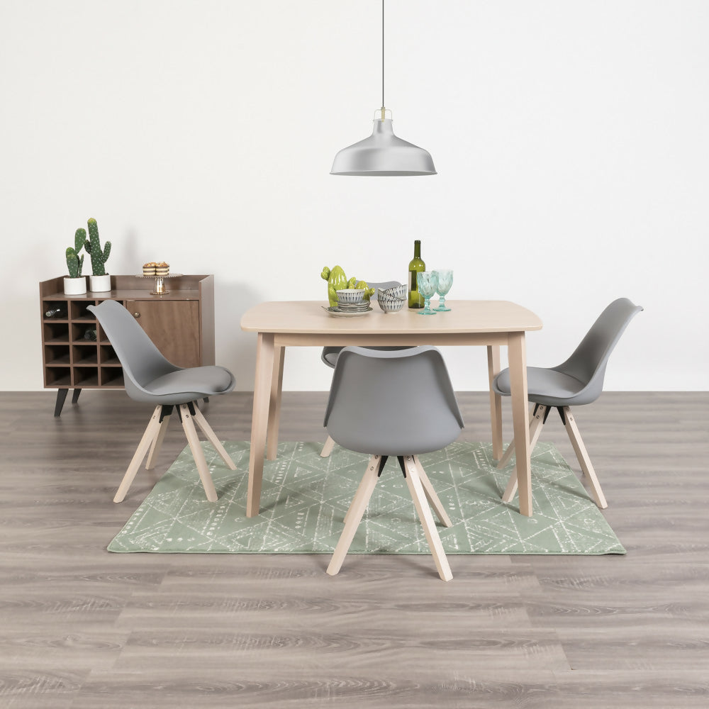 Juego de comedor 4 puestos Blanco Gris Fiotti Esikol