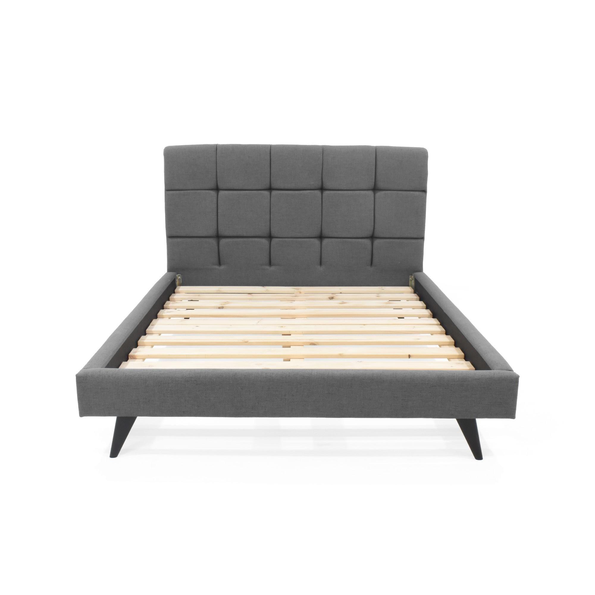 Cama Brend Doble Tela Gris