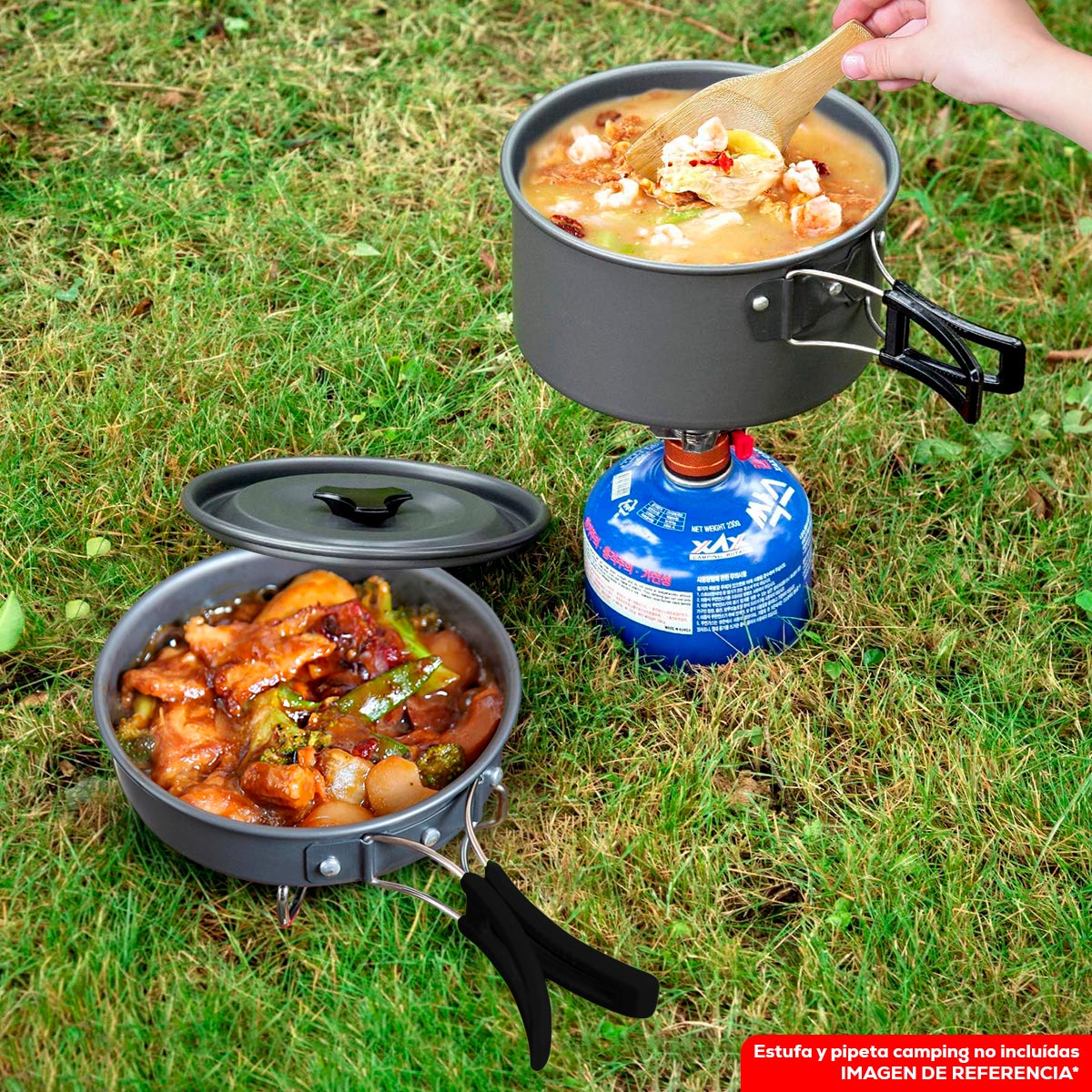 Kit De Utensilios De Cocina Para Camping Olla y Sartén SY-200