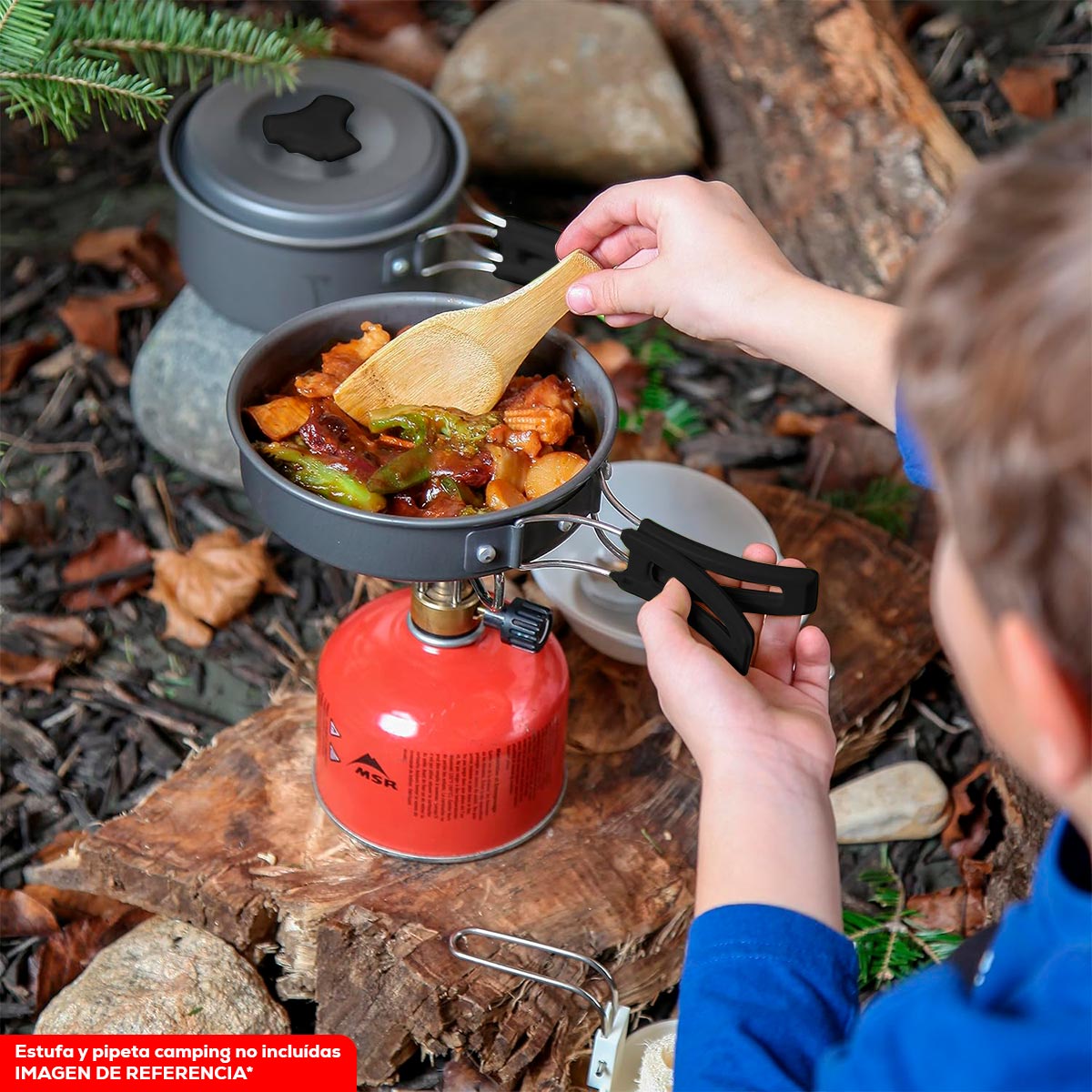 Kit De Utensilios De Cocina Para Camping Olla y Sartén SY-200