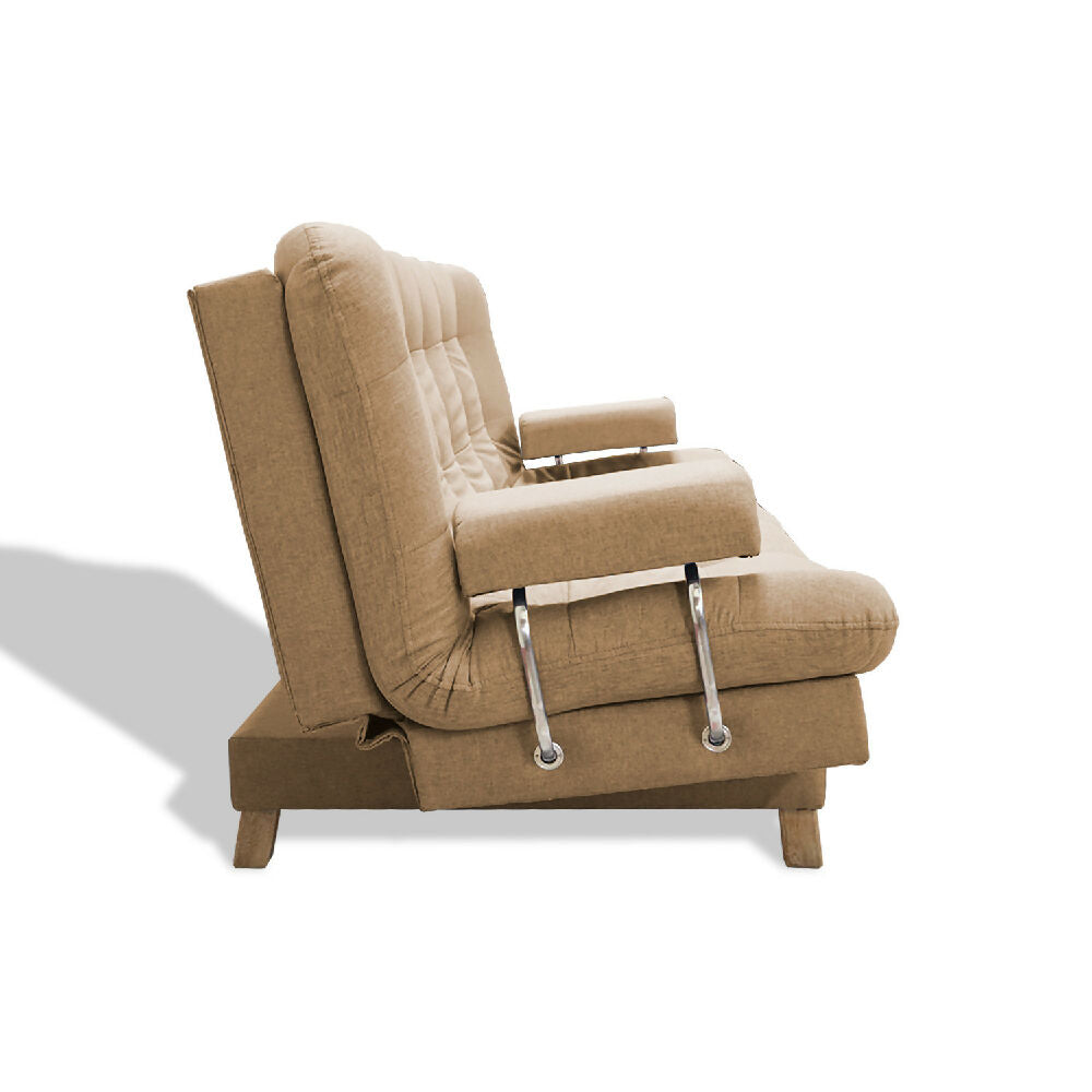 Sofacama Brunner 3 Posiciones Con Brazos extraíbles Camel + Cojines Decorativos