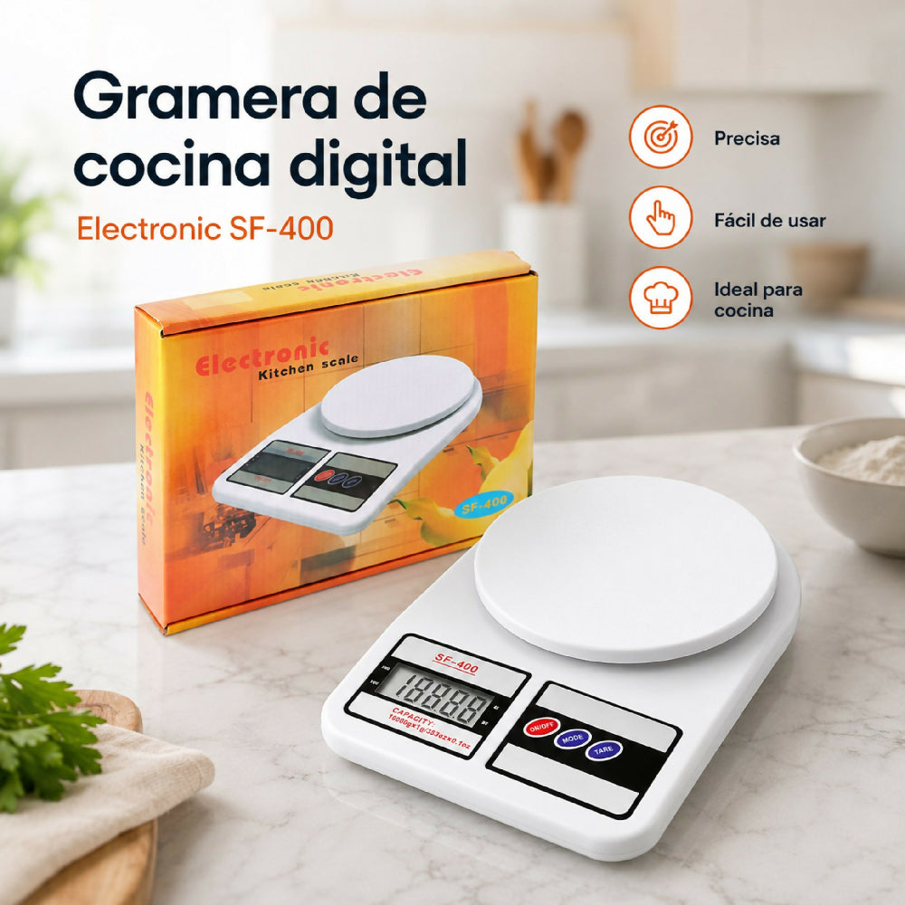 Gramera Electrónica Sf-400 Para Hogar Y Negocios Diseño Compacto