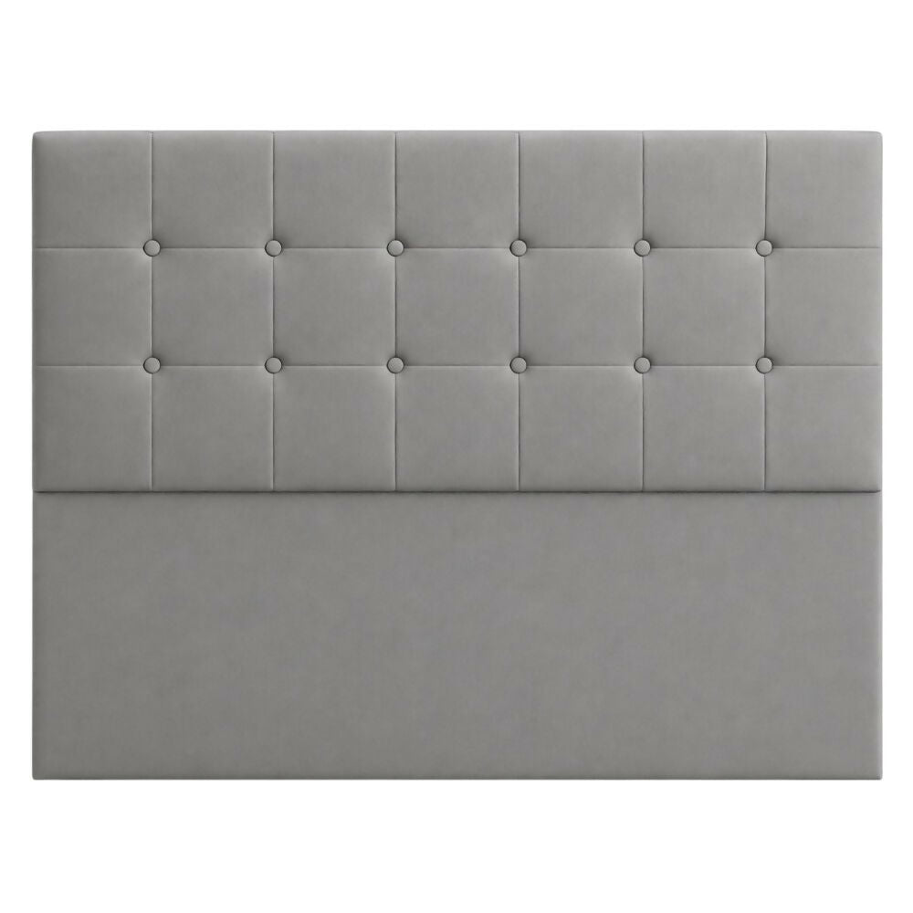 Cabecero King 200x60+55 Cuadros Grandes Gris Tela