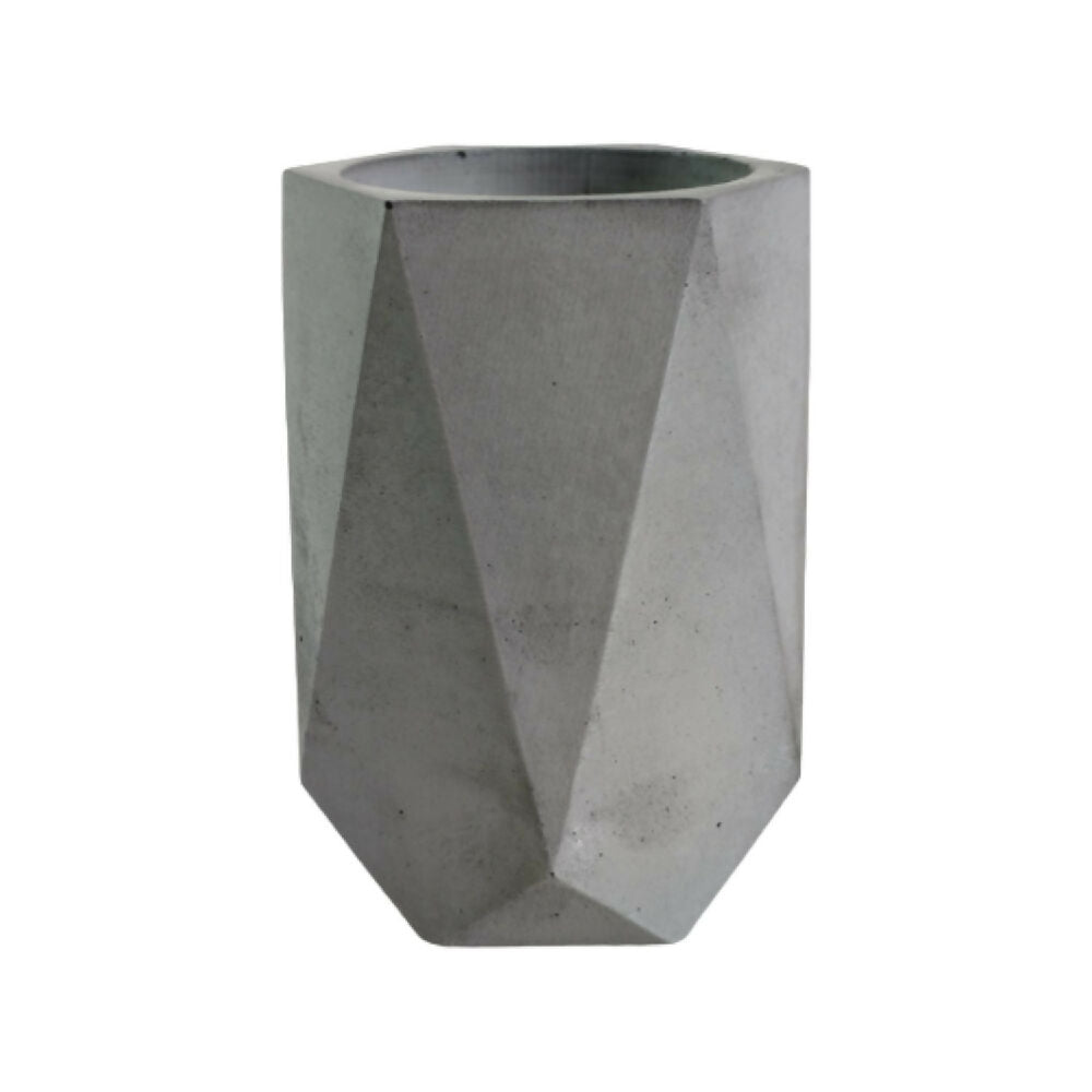 florero jarrón en cemento color gris de concreto tienda online de materas y decoración