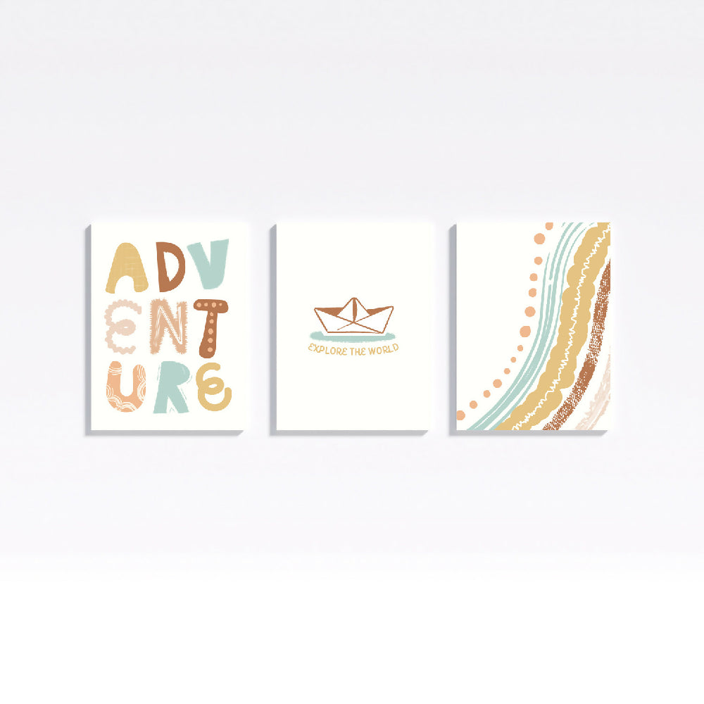 Cuadros Decorativos Triptico Aventuras 37x50