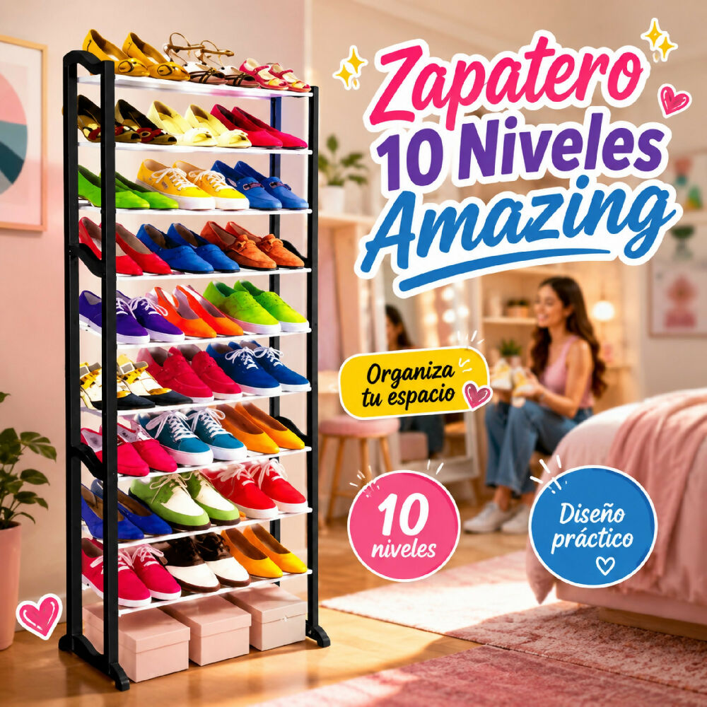 Zapatero Organizador Amazing 10 Niveles Para 20 Pares De Zapatos