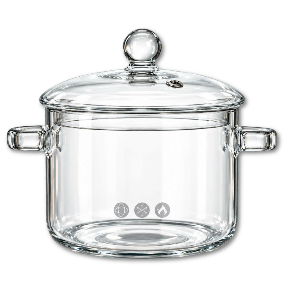 Olla De Vidrio Borosilicato Resistente Al Calor Diseño Elegante Y Alta Durabilidad 