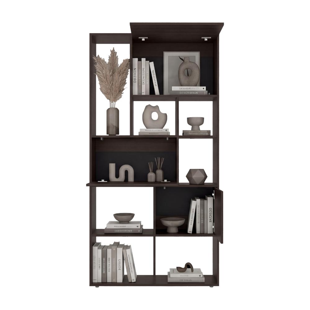 Biblioteca Anya, Nogal, Con 7 compartimentos y 3 puertas abatibles ZF