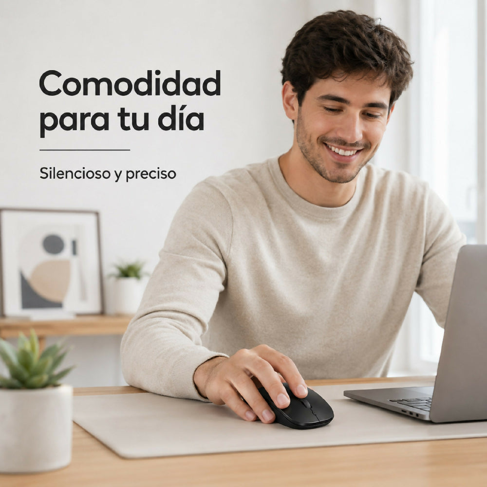 Mouse Inalámbrico Económico 4D Con Conexión Estable De 2.4 Ghz Y Diseño Ergonómico