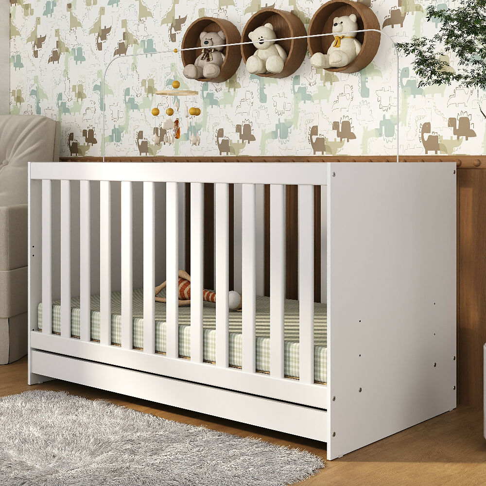 Cuna Bebe Blanca Convertible 3 En 1