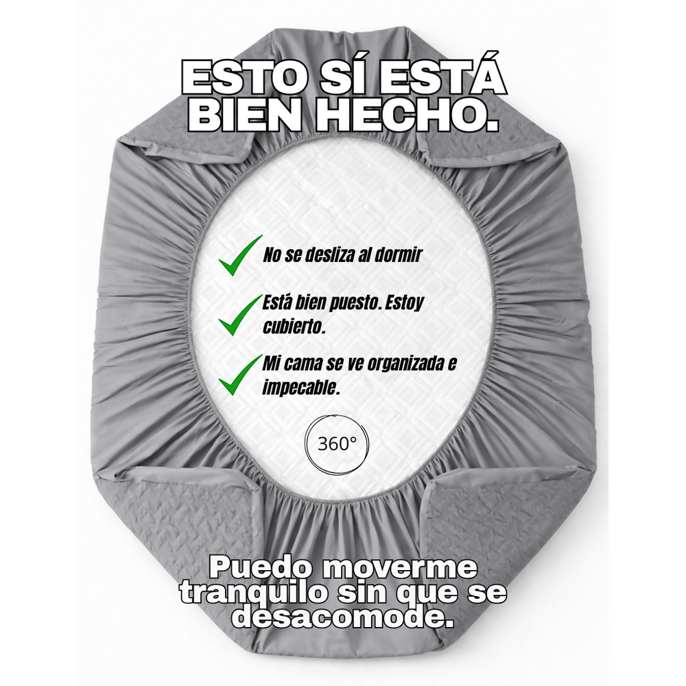 Protector colchon sencillo acolchado gris 100x190cm