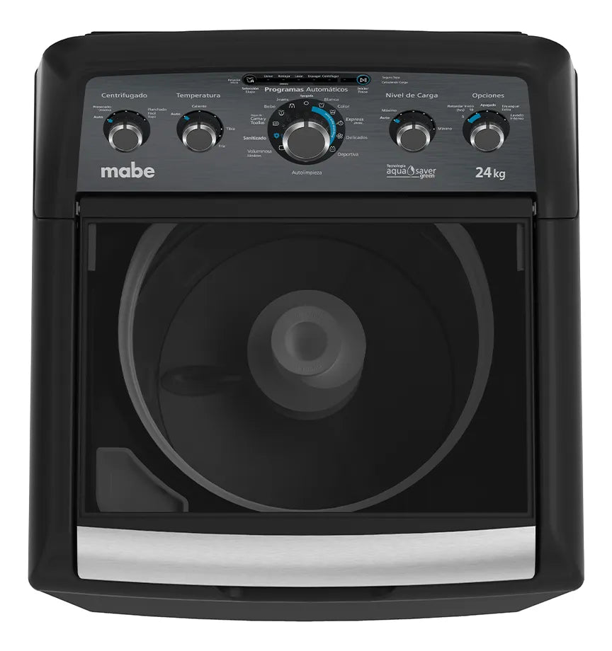 Lavadora Mabe Carga Superior 24 Kilos, Negro