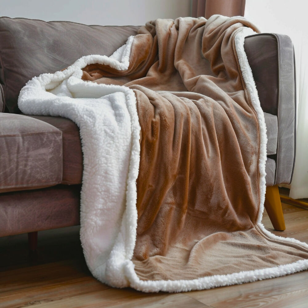 Cobija Lisa Piel de Durazno Mas Ovejero Cama King
