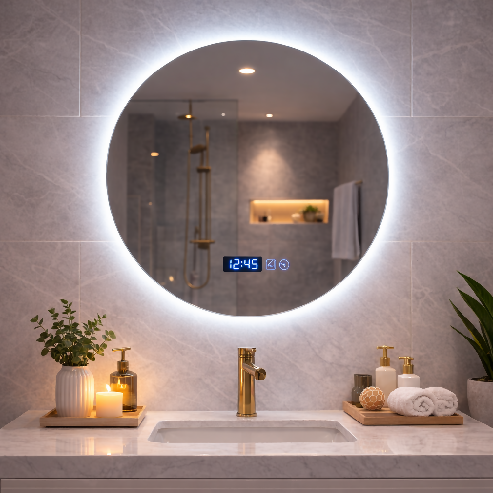 Espejo Led redondo con sensor para baño 70x70 sin marco