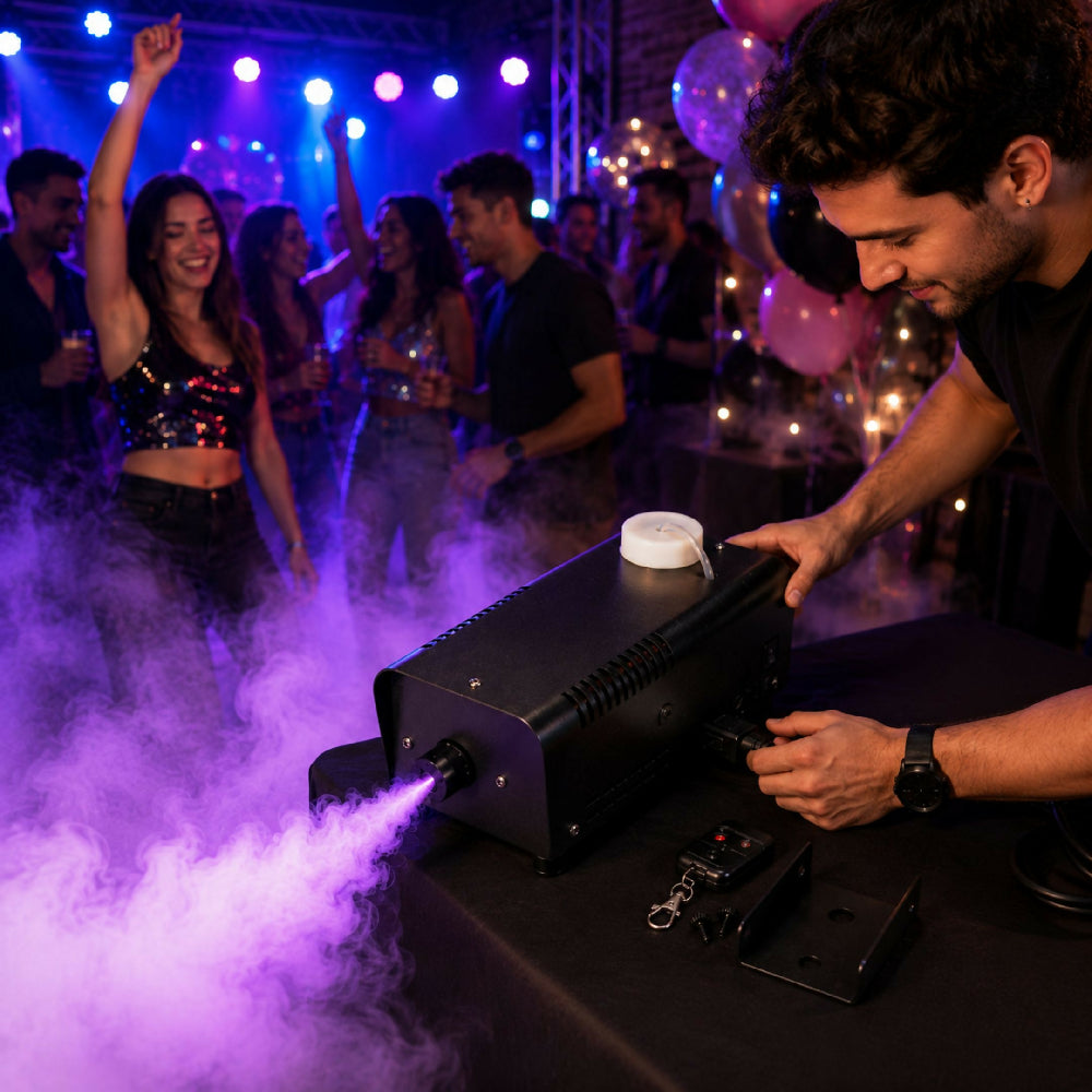 Proyector De Luces Y Máquina De Humo 600W Diseño Compacto Para Eventos Y Discoteca