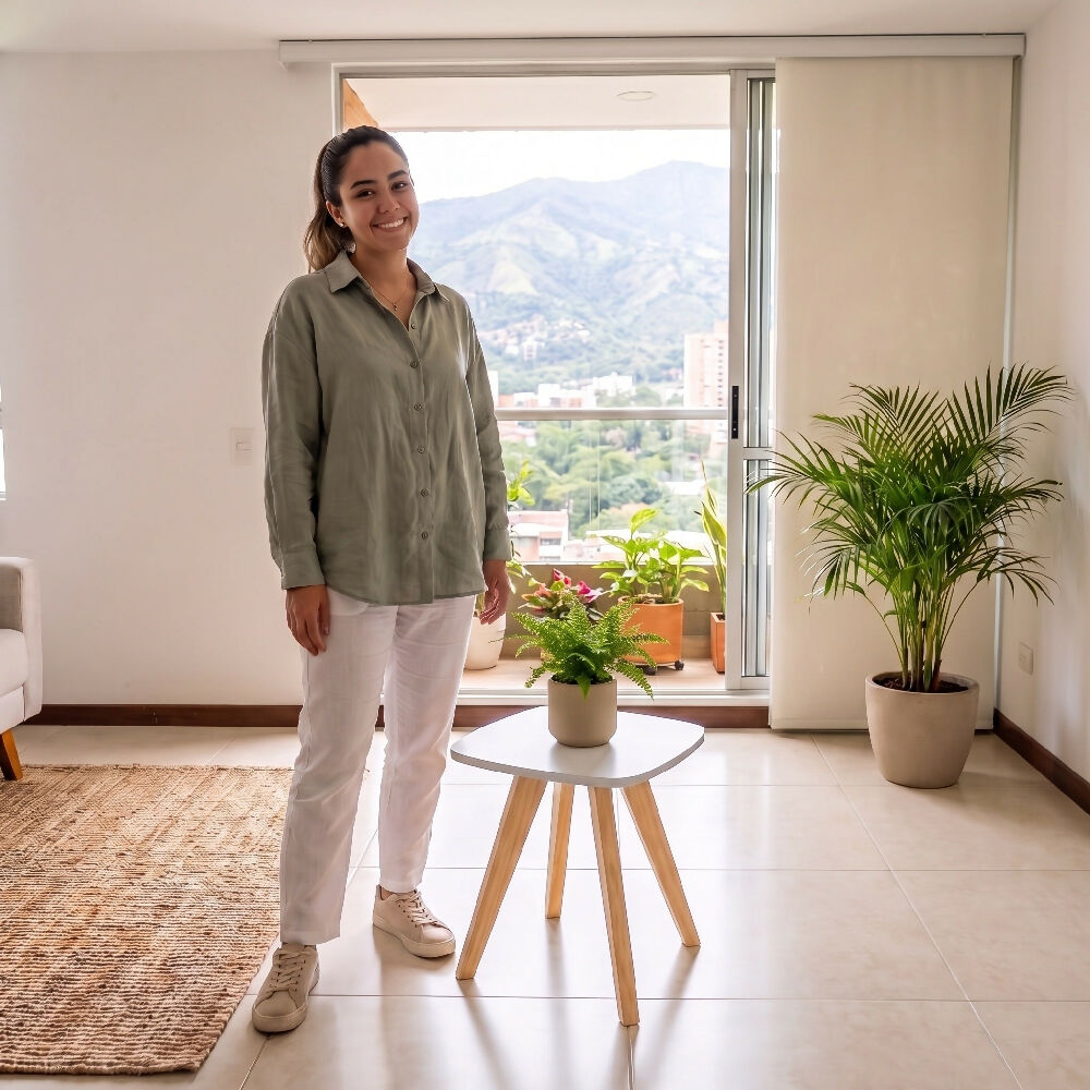 Mesa Auxiliar Nórdica Cuadrada Mediana