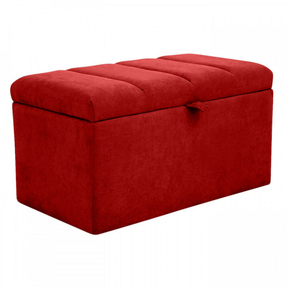 Puff Baul Paneles Rojo