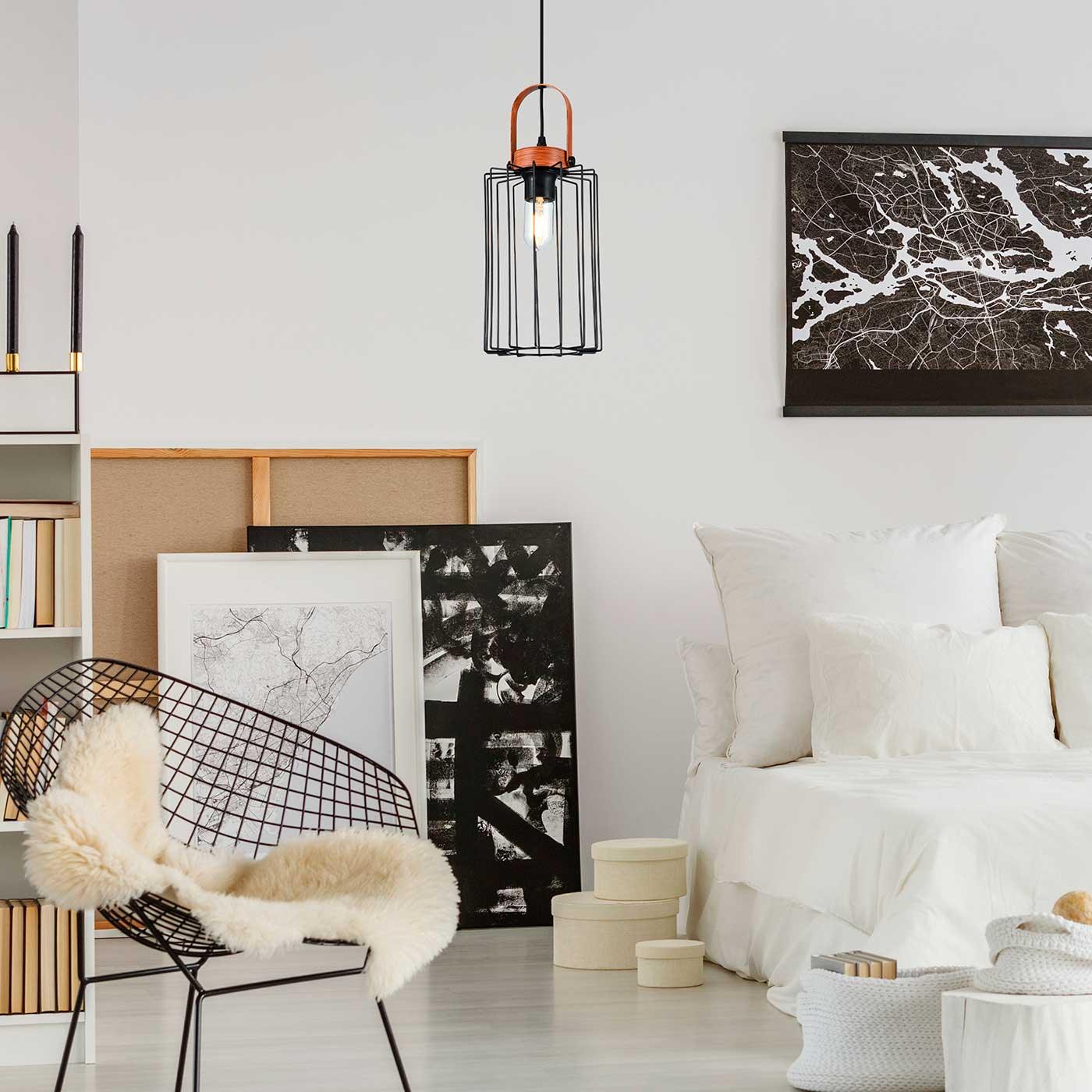 Lámpara Colgante Aymar Large, Negro - VIRTUAL MUEBLES
