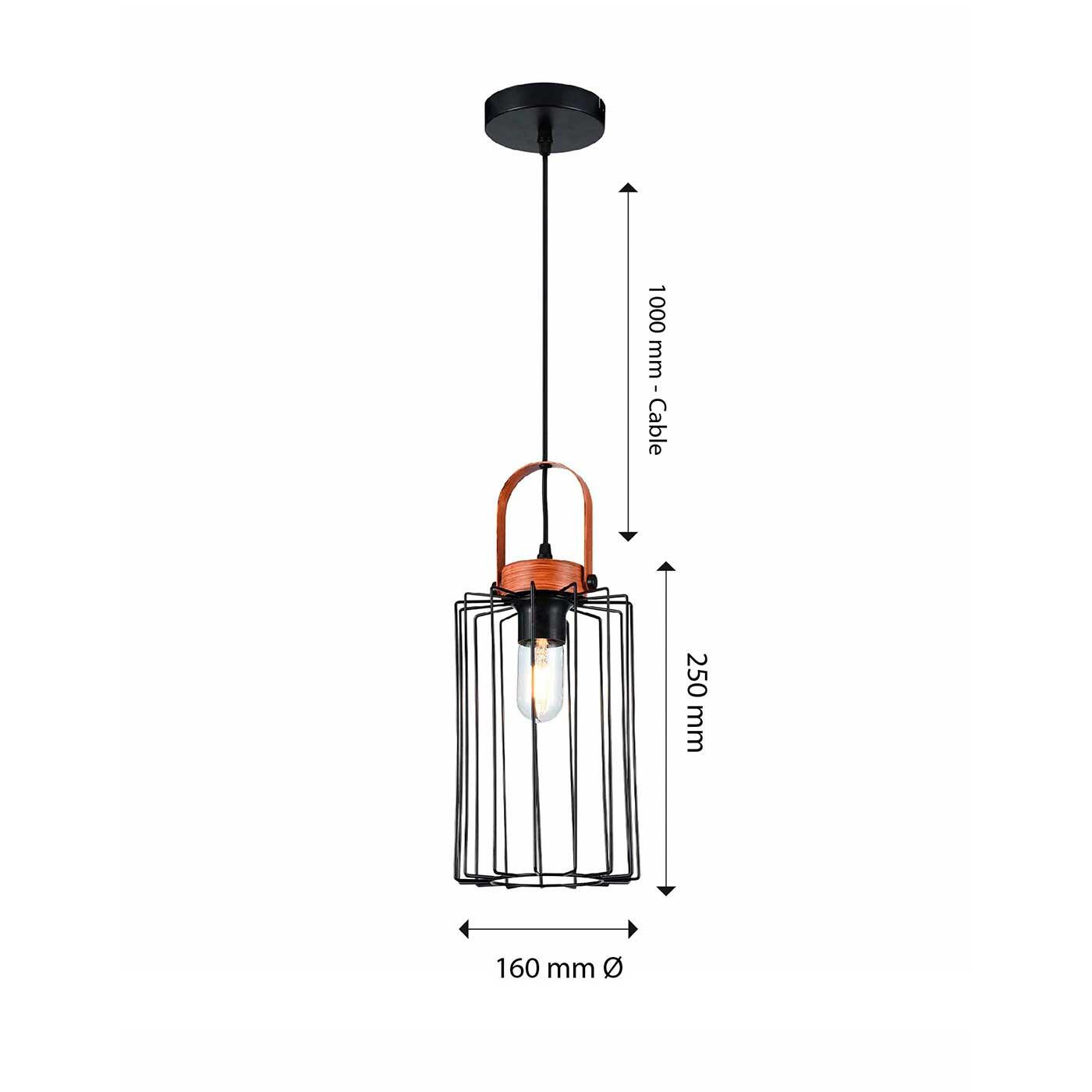 Lámpara Colgante Aymar Large, Negro - VIRTUAL MUEBLES