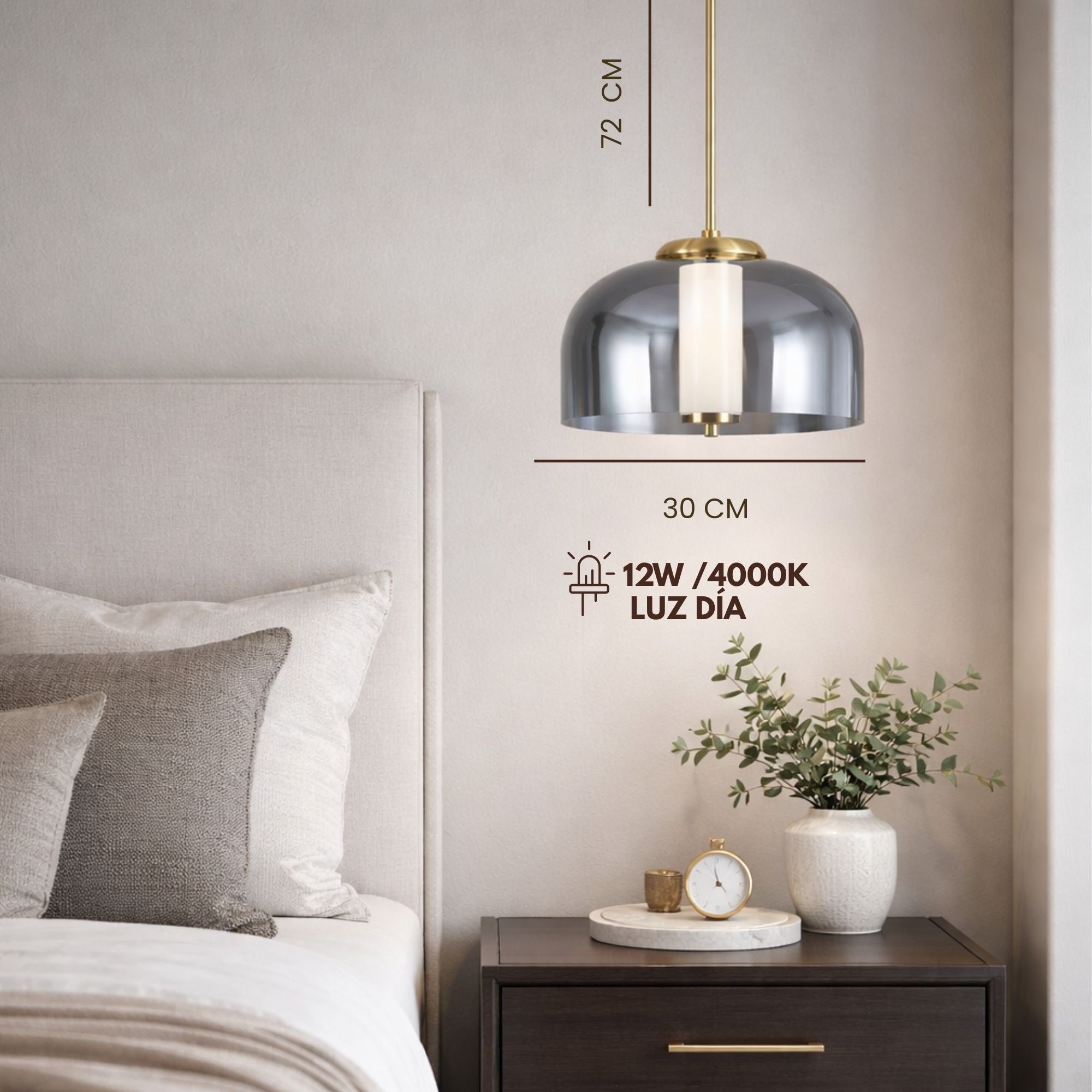 Lampara Led Colgante Teruel, Dorado