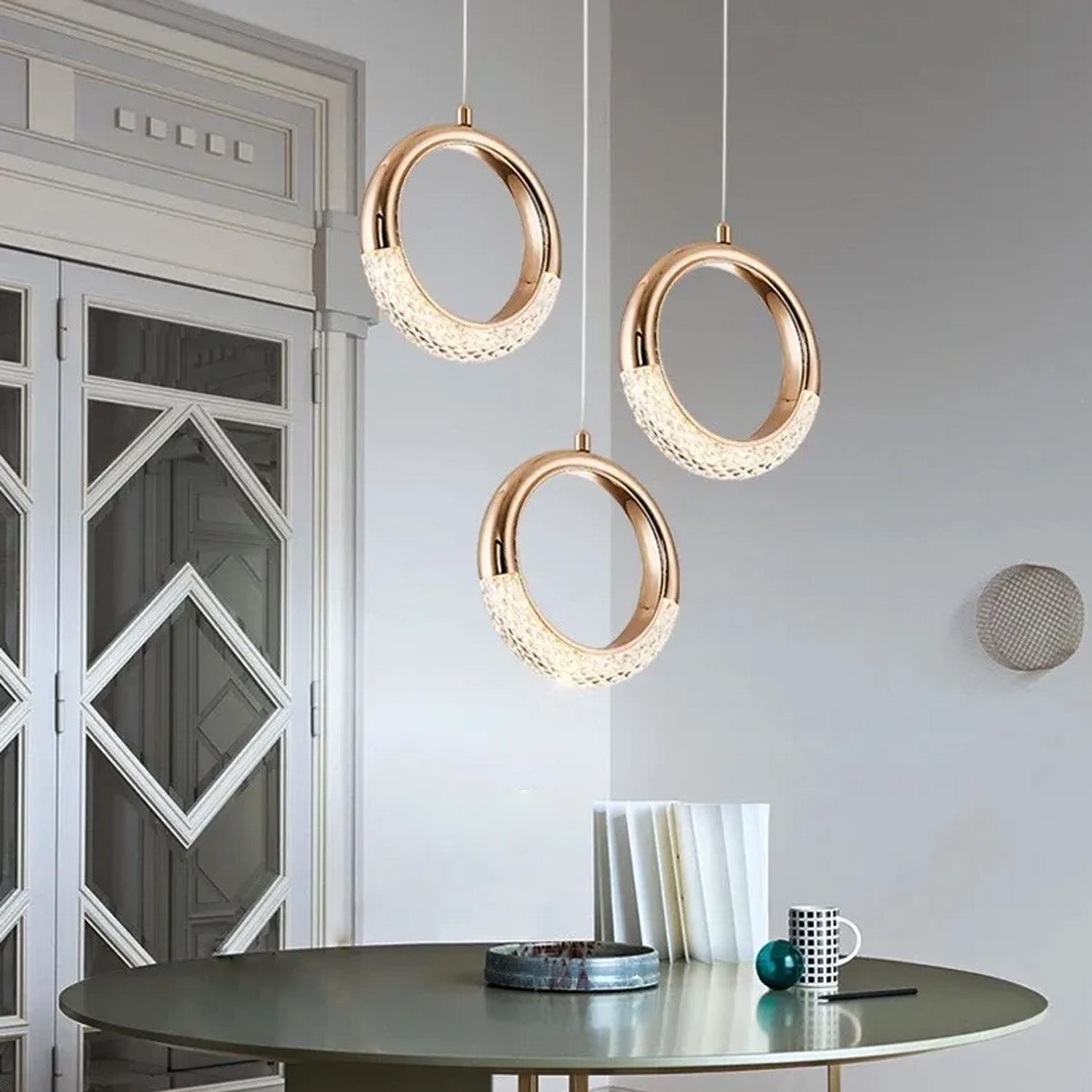 Lampara Colgante Led Soria Circle, Dorado
