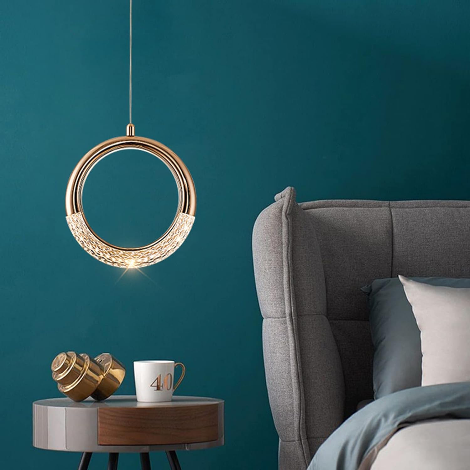 Lampara Colgante Led Soria Circle, Dorado