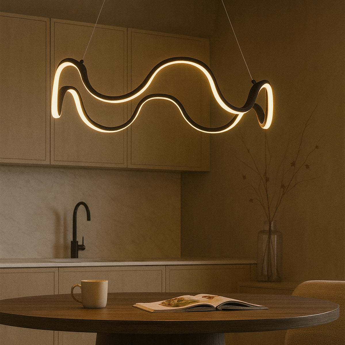 Lámpara LED Solis Colgante, Negro