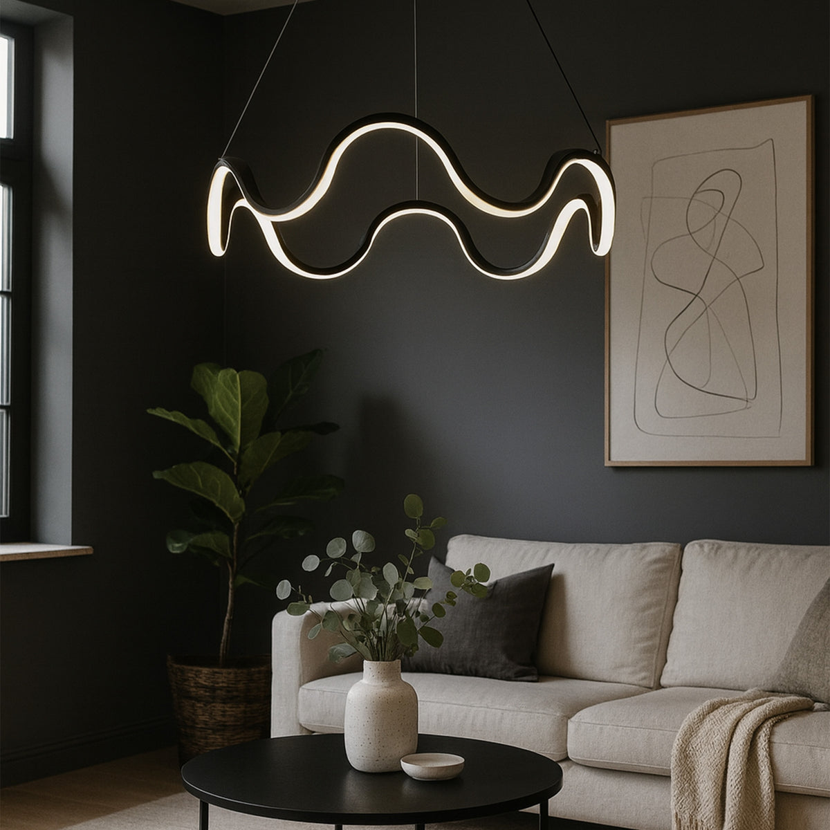 Lámpara LED Solis Colgante, Negro