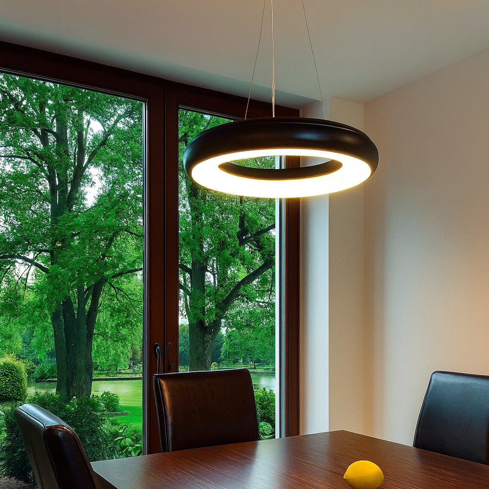 Lámpara Colgante Led Luna, Negro
