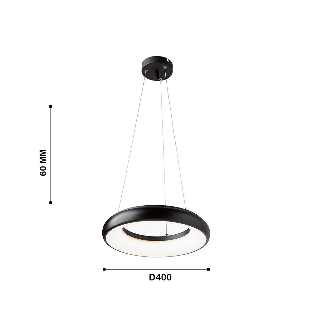 Lámpara Colgante Led Luna, Negro