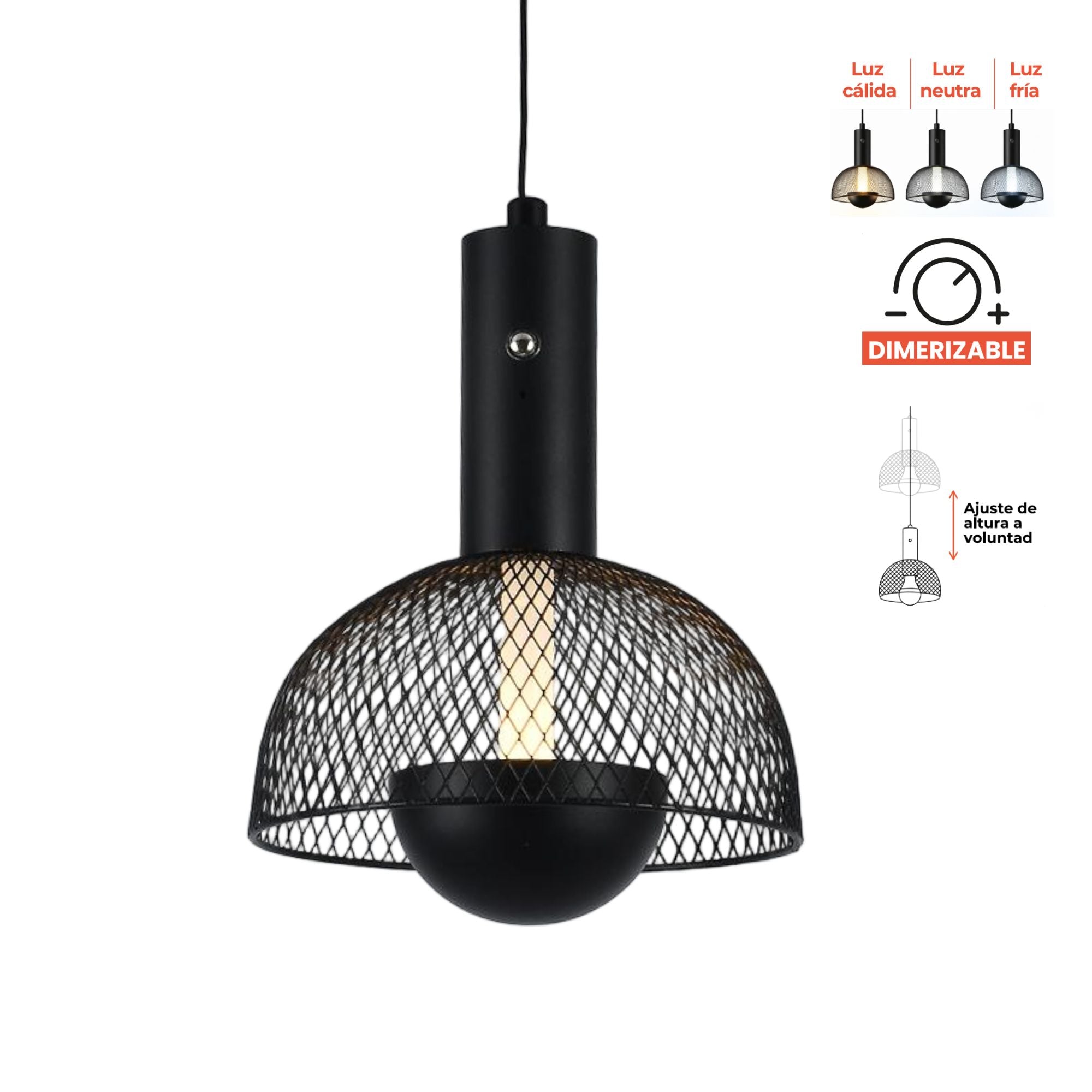 Luminaria Decorativa Led Colgante Labiara, Negro
