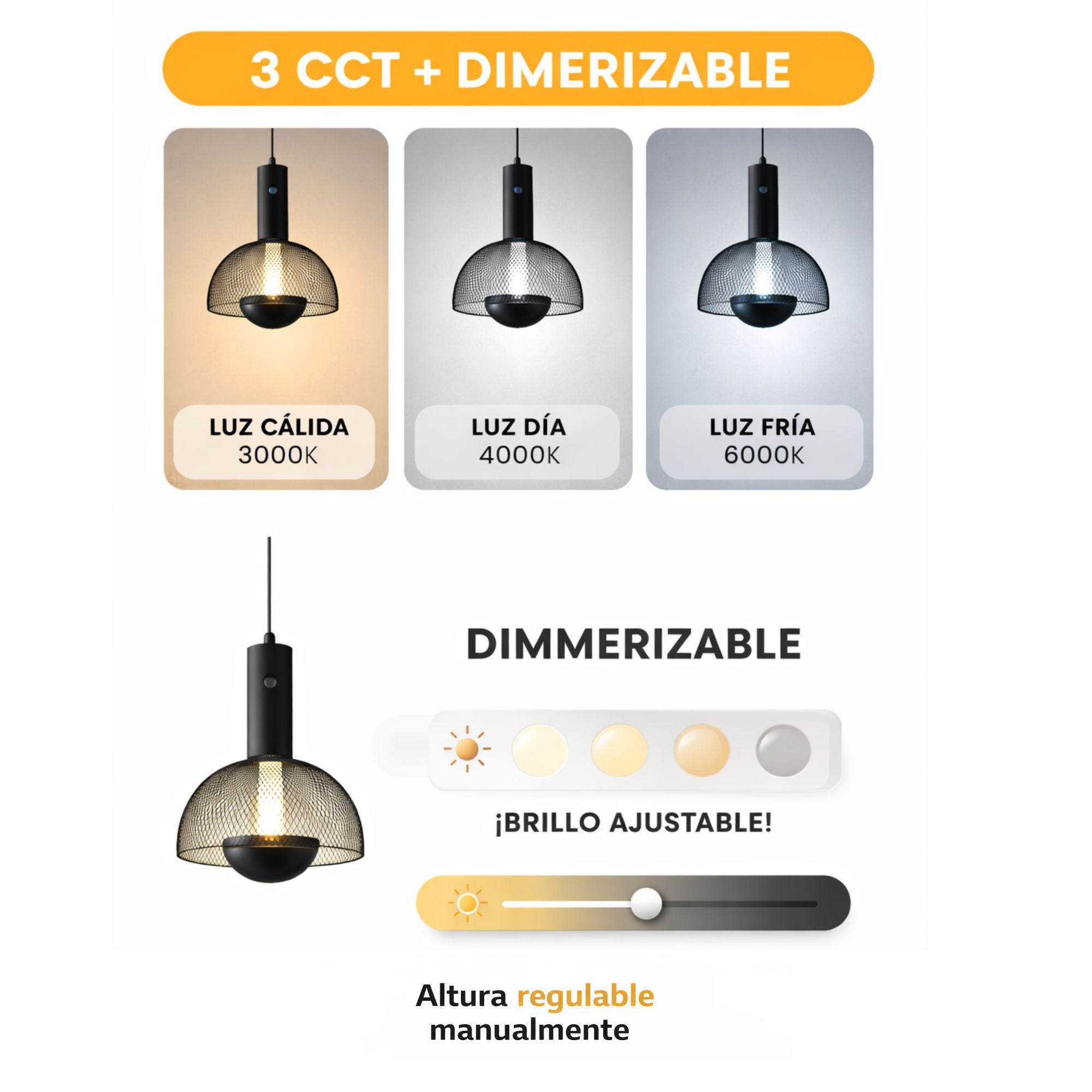 Luminaria Decorativa Led Colgante Labiara, Negro