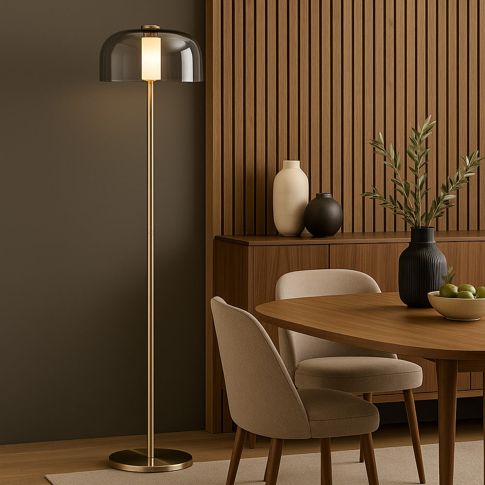 Lampára De Piso Led Teruel, Dorado