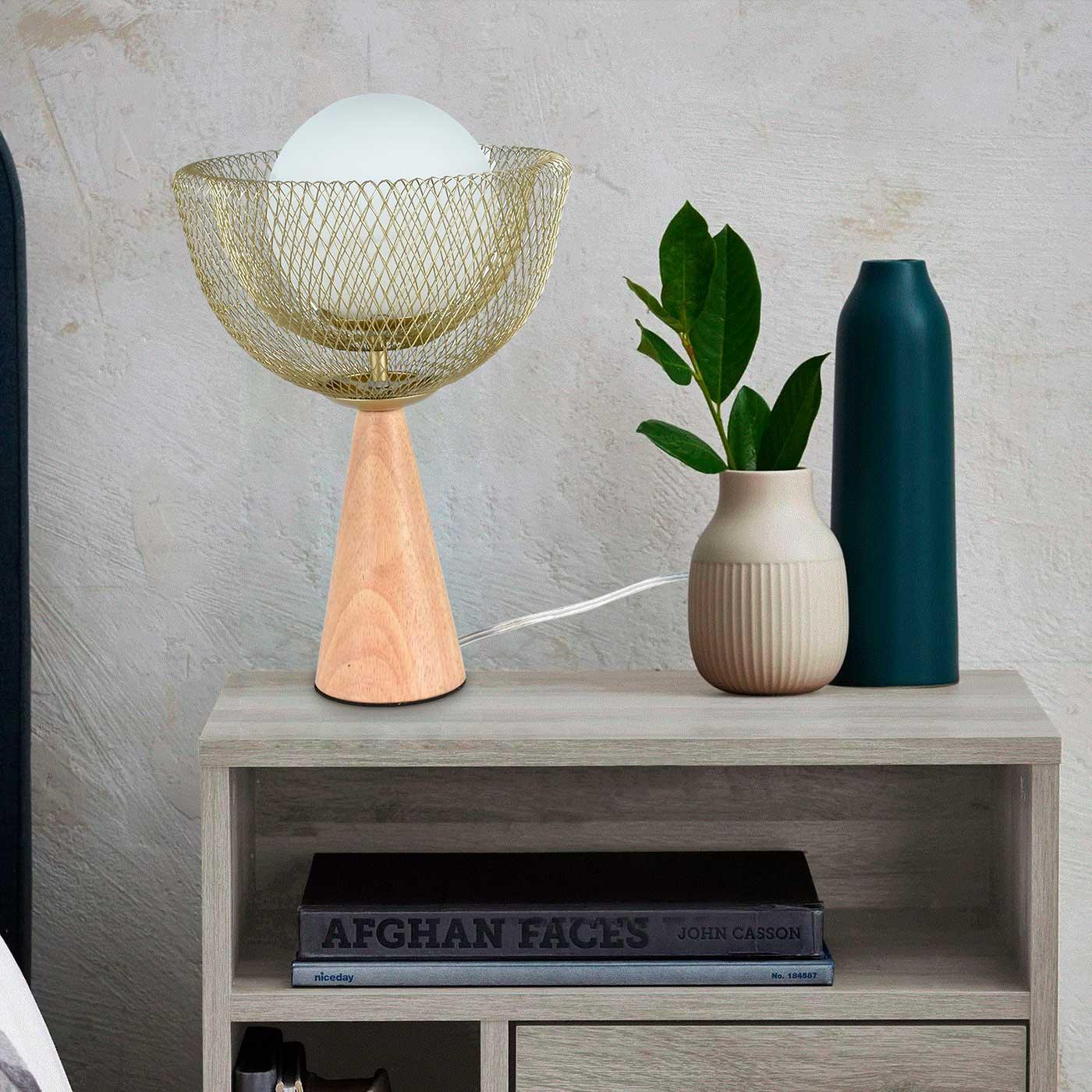 Lámpara de Mesa Mel, Dorado - VIRTUAL MUEBLES