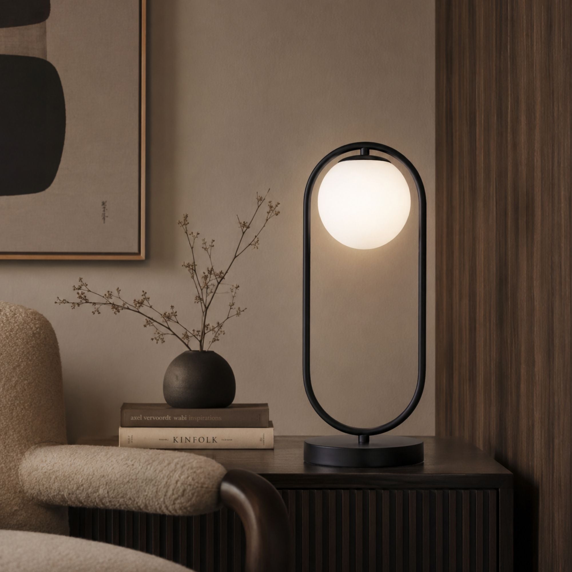 Luminaria 
Decorativa 
De Mesa 
Perla, Negro
