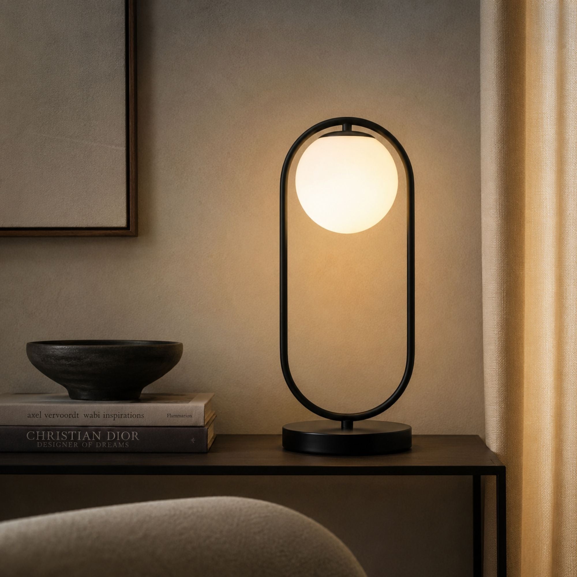 Luminaria 
Decorativa 
De Mesa 
Perla, Negro